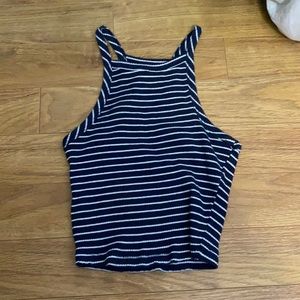 Striped navy tank top